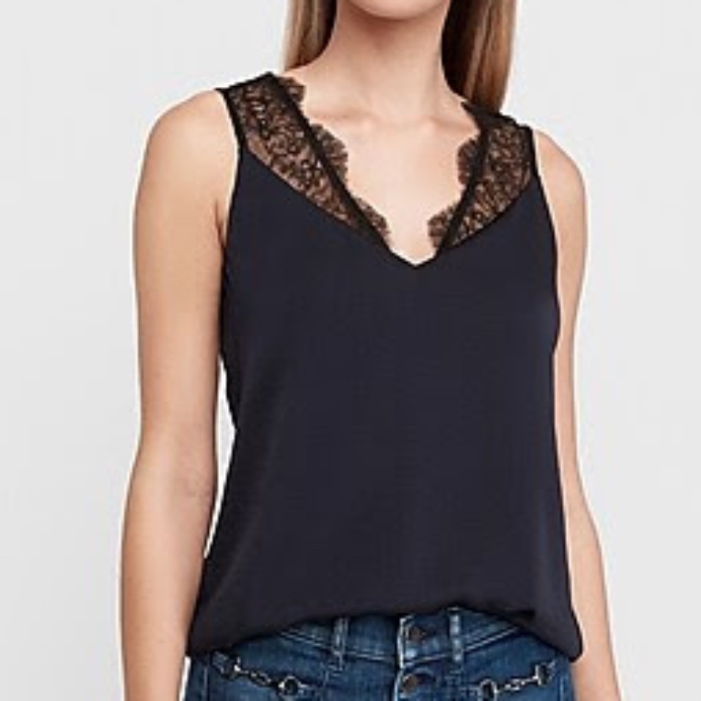 Express - Lace Inset Tank - Picture 3 of 8
